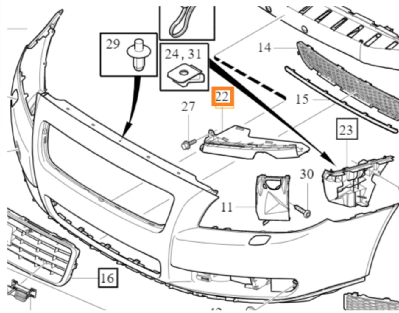 Headlight Bracket Set Left 30796387 & Right 30796388 Compatible With VOLVO S80 (2006-2013) Tag No.2753