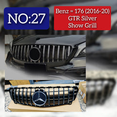 GTR Silver Show Grill Compatible With  Mercedes Benz A-Class W176  (2016-2019) Tag 27