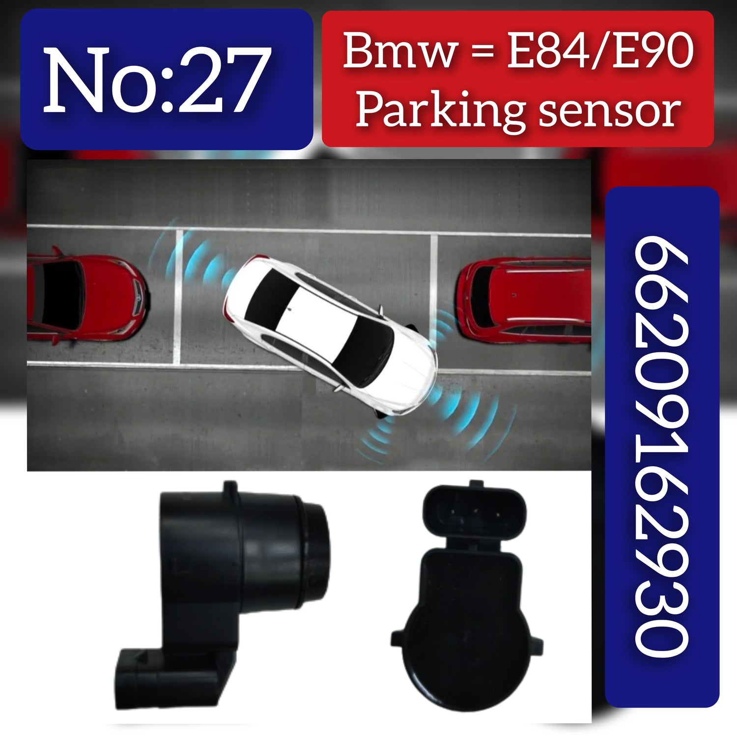 Parking Distance Control Sensors 66209162930 66208046702 66208050152 66209111165 66209114342 Compatible With  BMW 3 Series E90, X1 E84 & MINI R56 Tag-PS-27