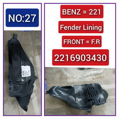 Front Right Fender Liner 2216903430 Compatible With MERCEDES-BENZ S-CLASS W221 Tag-FEM-27