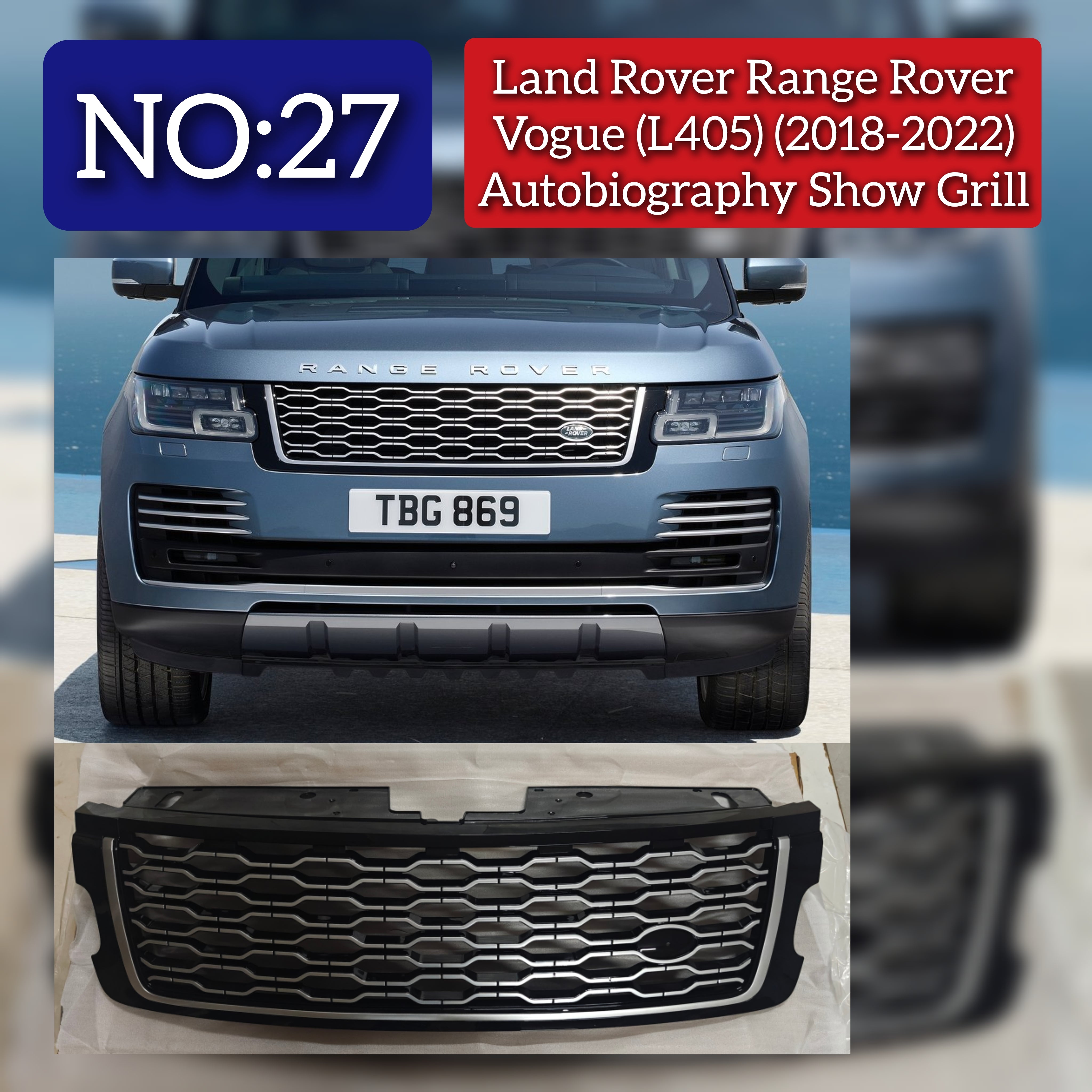 Autobiography Show Grill Compatible With RANGE ROVER VOGUE (L405)  (2018-2022) Tag No.27