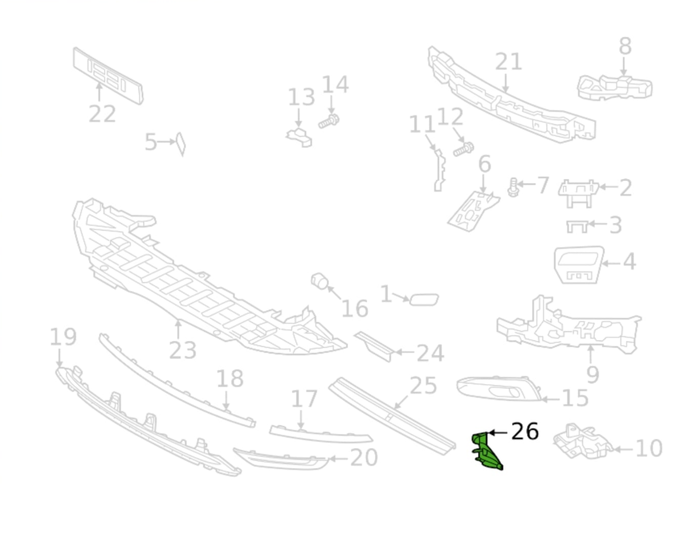 Front Bumber Bracket Right 32227579 & Left 32227578 Compatible With Volvo S90 (2016-2025) Tag No.2812