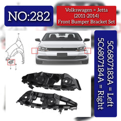 Front Bumper Bracket Left 5C6807183A Right 5C6807184A Compatible With Volkswagen  JETTA IV (162) Tag No.282