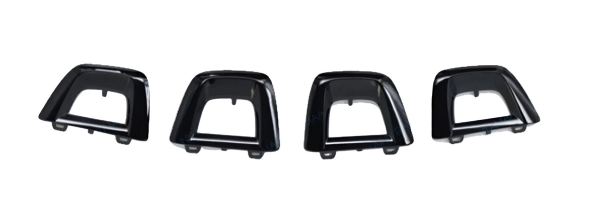 Front Bumper Chrome (Glossy Black) Front Left 2538856300, Middle Left 2538856700, Middle Right 2538856800, Front Right 2538856400 Compatible With Mercedes Benz (W253) GLC-Class (2016-2019) Tag No.284