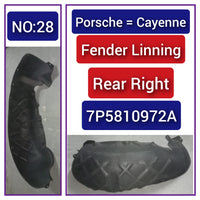 Rear Right Fender Liner 95850497200  7P5810972A Compatible With PORSCHE CAYENNE 958 Tag-FEA-28