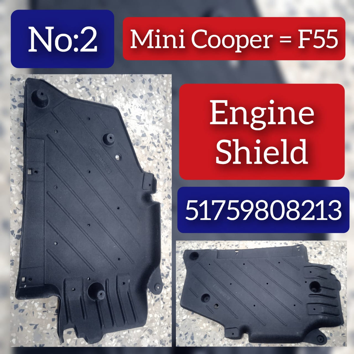 Underside Paneling - Rear Left  51759808213 Compatible with MINI F55 Tag No.2
