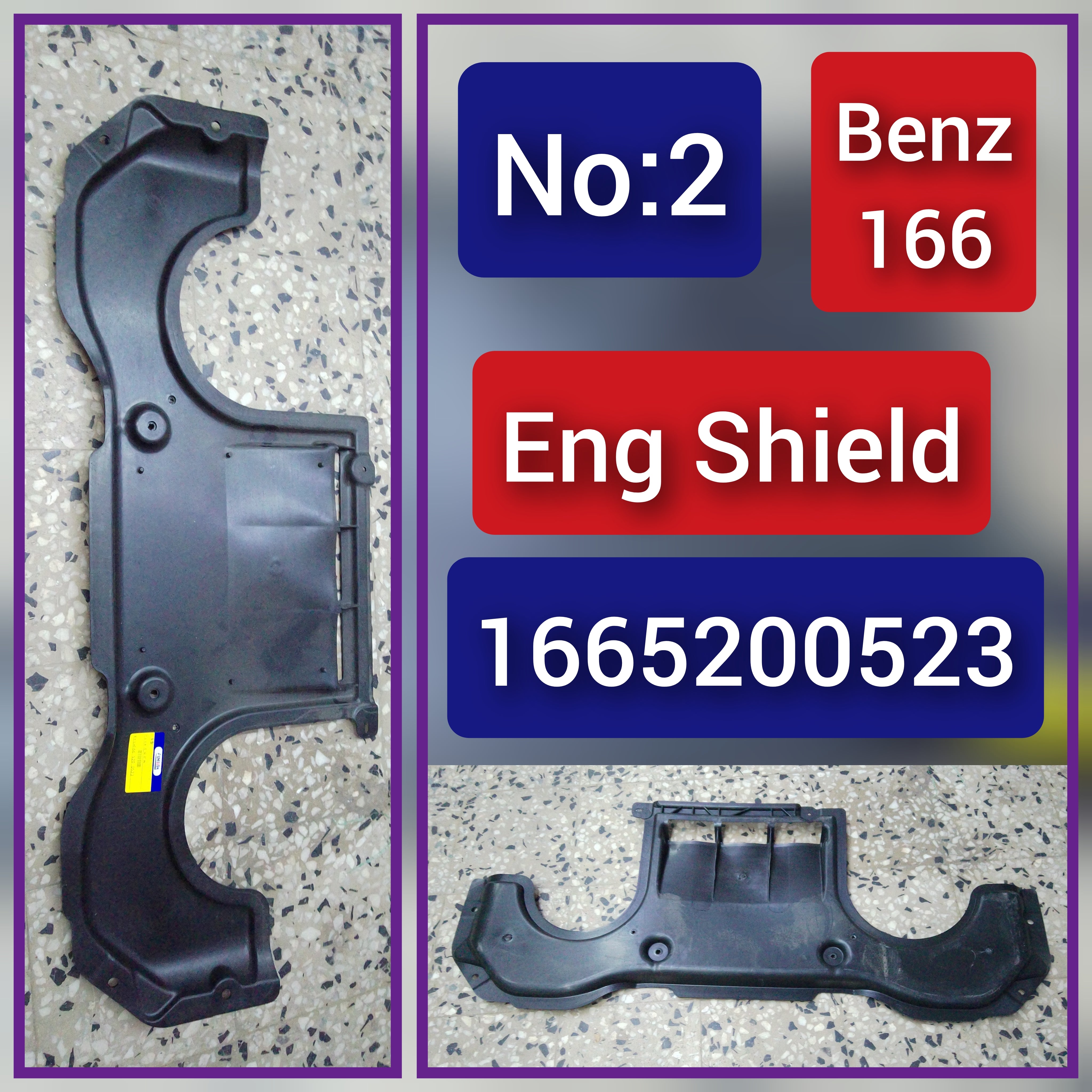 Radiator Support Splash Shield  1665200523  Compatible With MERCEDES-BENZ GLE W166 & GL W166 & GLS W166 Tag No.2