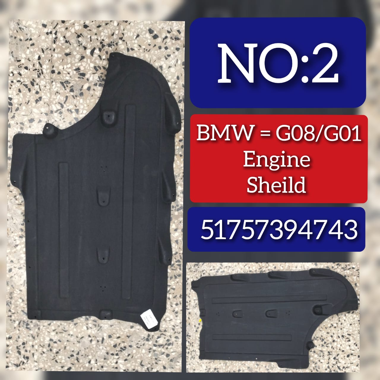 Underfloor Coating Center 51757394743 Compatible with BMW X3 G01 & G08 Tag No.2