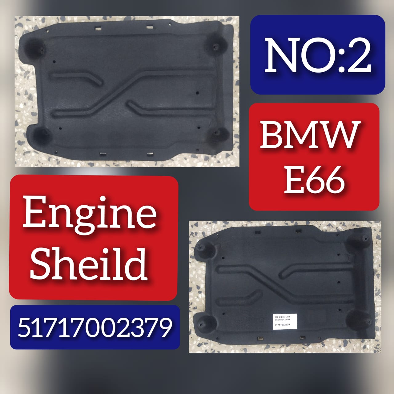Underfloor Coating Center 51717002379 Compatible with BMW 7 Series E65 E66 E67 Tag No.2