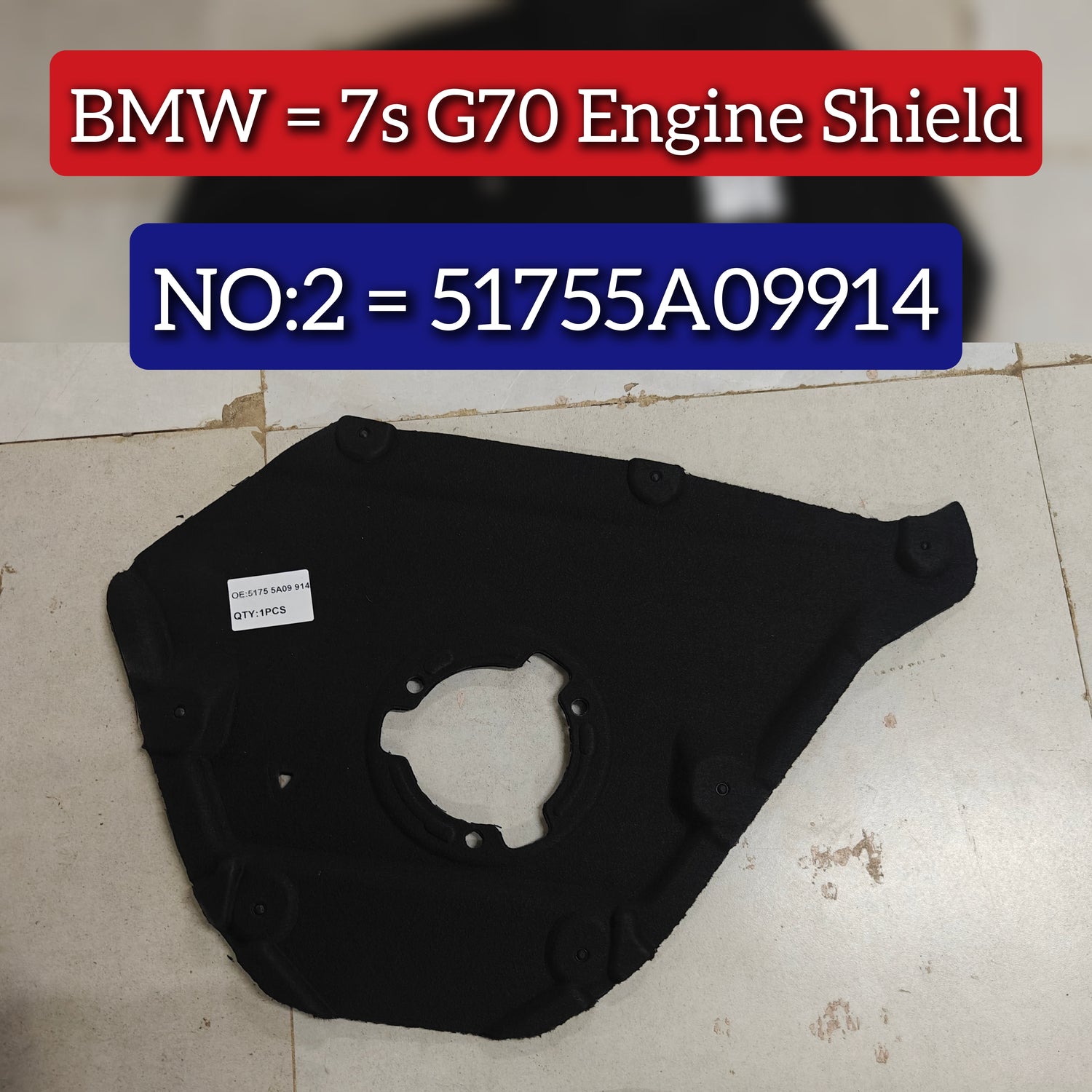 Engine Sheild 51755A09914 Compatible With BMW 7s G70 Tag No.2