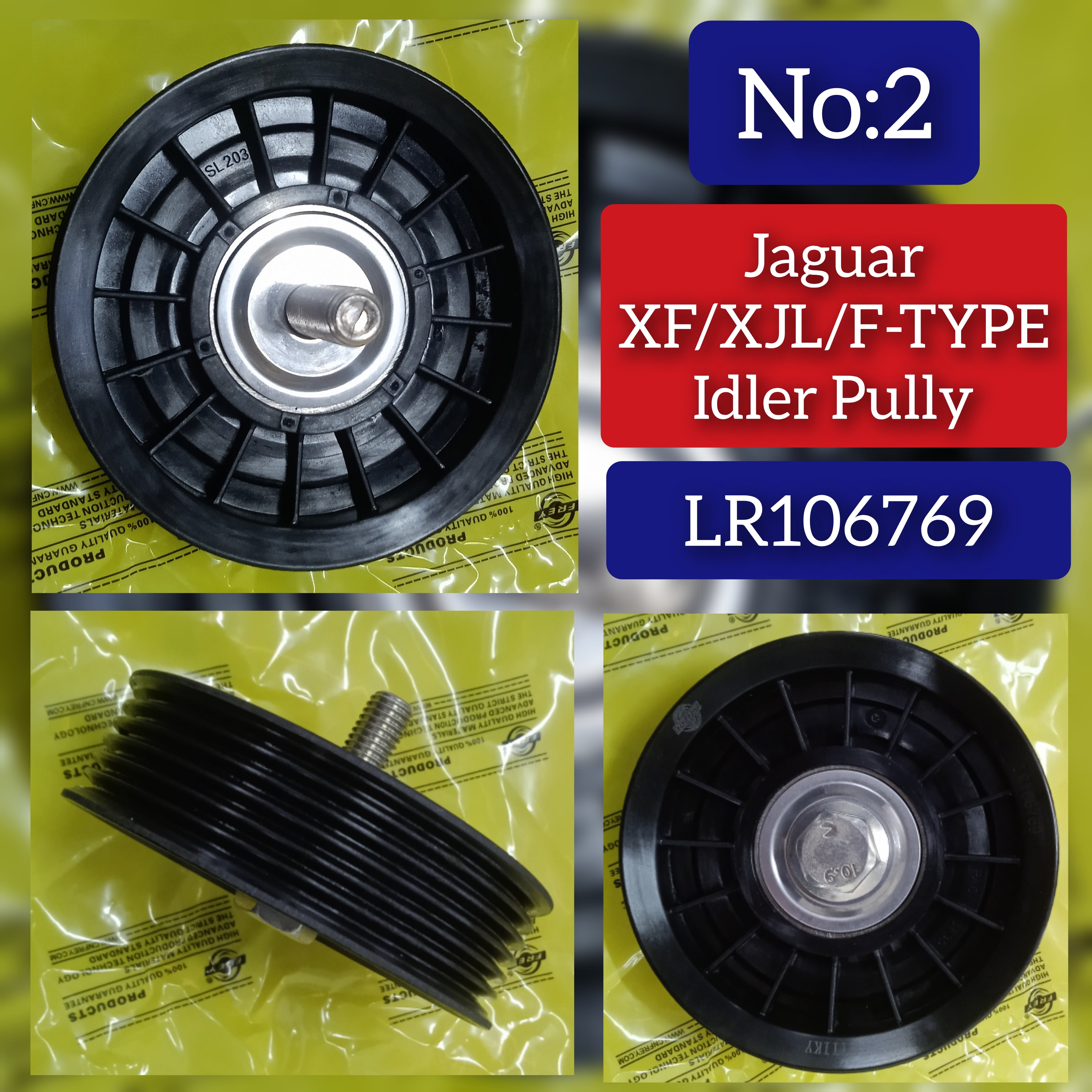 Belt Idler Pulley LR106769 LR010689 LR086058 Compatible with LAND ROVER RANGE ROVER IV (L405) & RANGE ROVER SPORT II (L494) & RANGE ROVER VELAR (L560) Tag no : 2