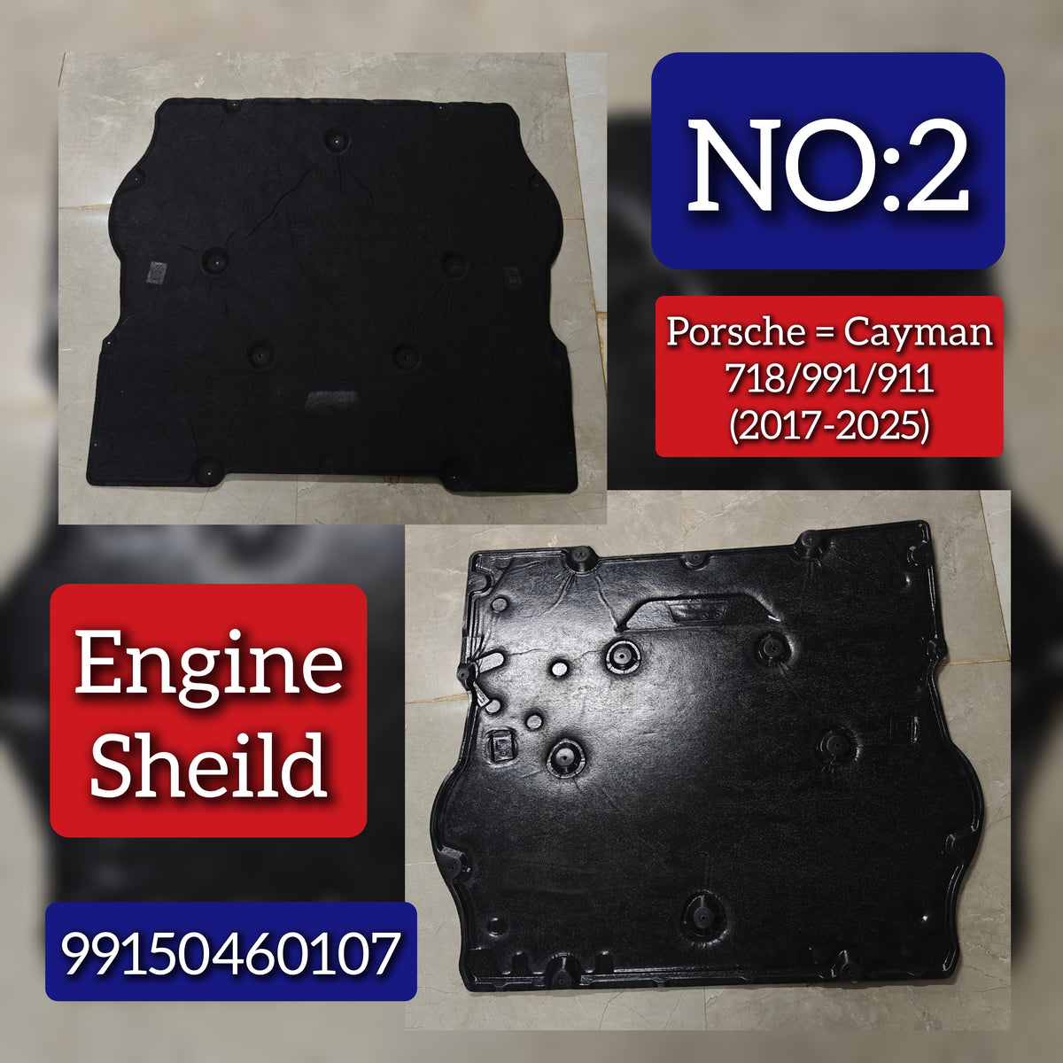 engine Shield 99150460107 Compatible With Porsche Cayman 718 (2017-2025) Tag No.2
