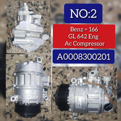 AC Compressor A0008300201  Compatible with MERCEDES-BENZ GL-CLASS (X166) & GLS (X166)(642)