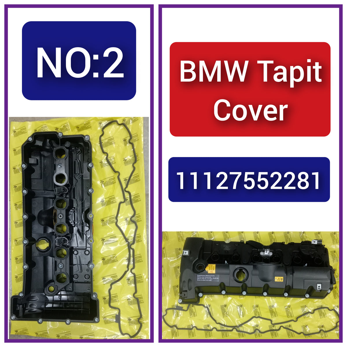 Tappet Cover (Cylinder Head Valve Cover)  11127552281 11127582245 Compatible With BMW 5 E60 Tag-T-02