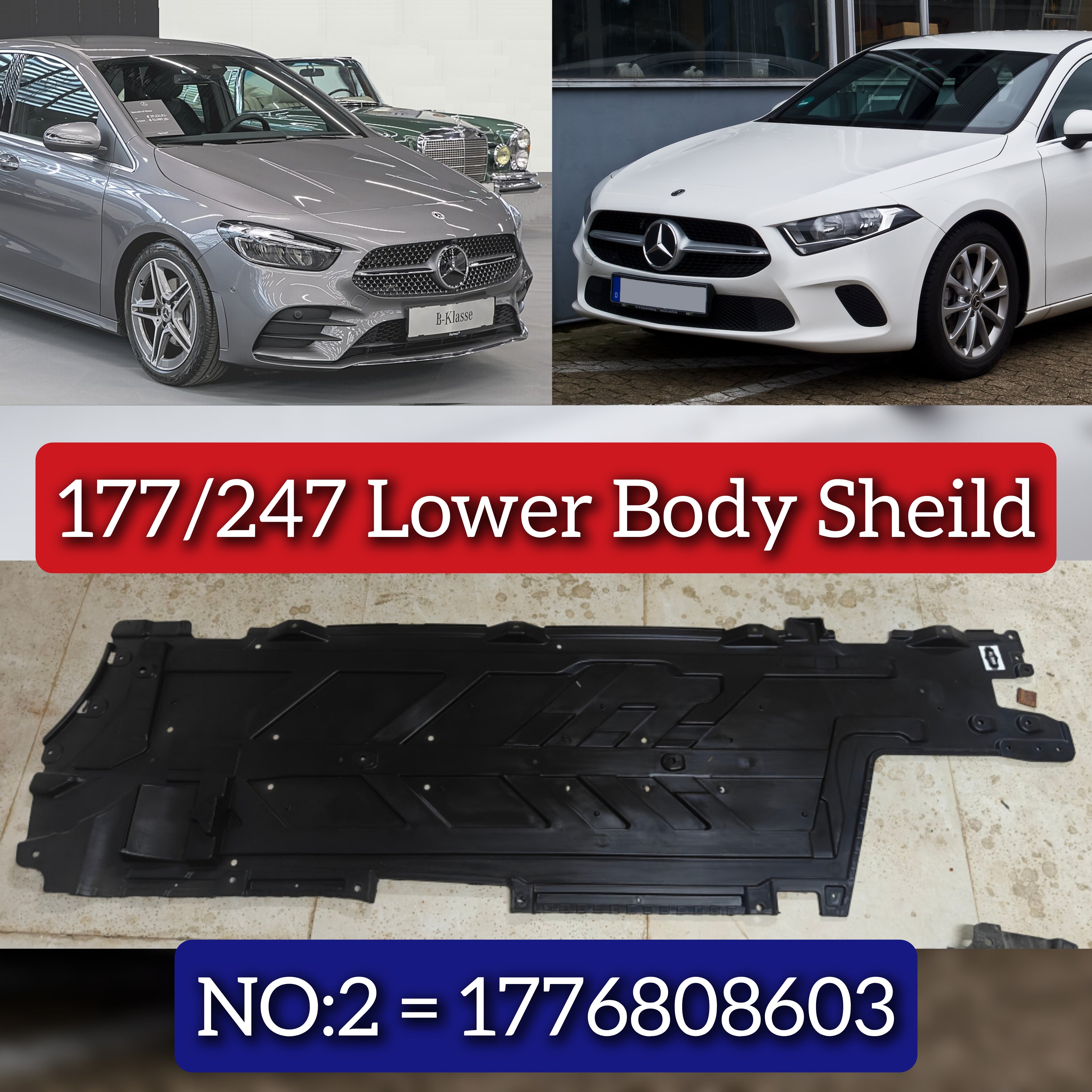 Lower Body Sheild 1776808603 Compatible With Mercedes Benz Tag No.2