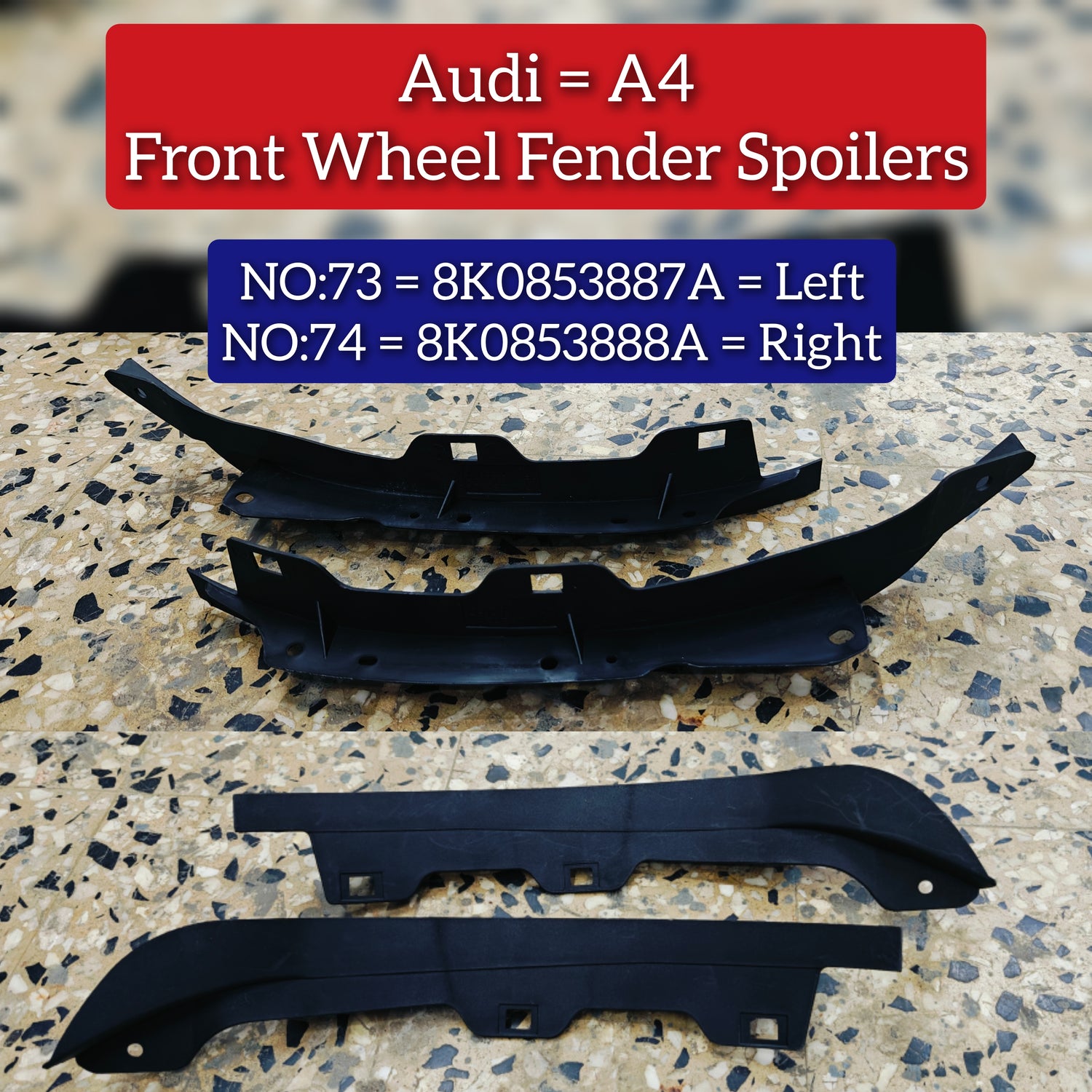 Front Right Wheel Fender Spoiler 8K0853888A Compatible With AUDI A4 B8 (8K2) | A4 / S4
