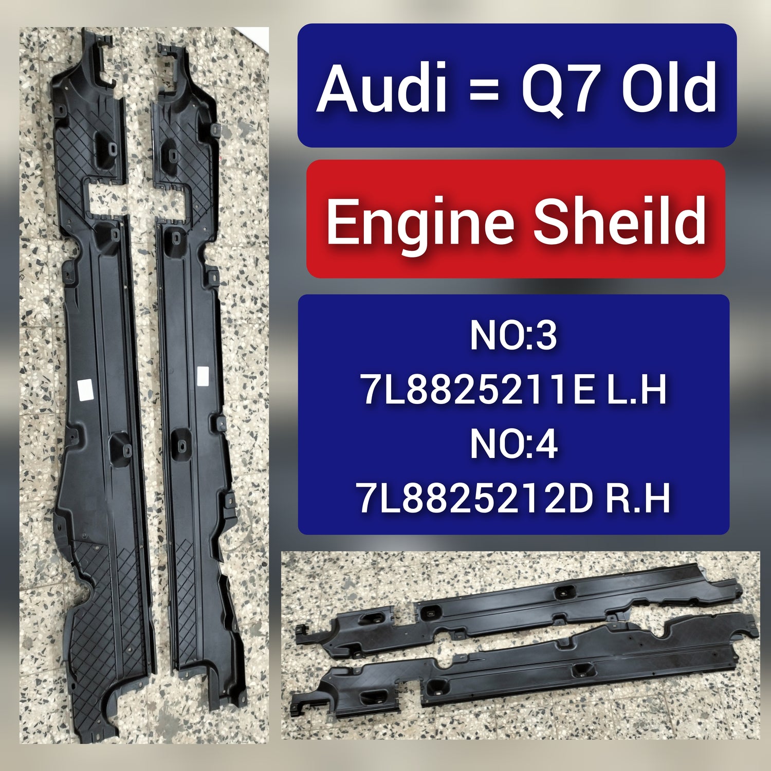 Engine Splash Shield Guard  Left 7L8825211E  Compatible With AUDI Q7 4LB Tag No.3