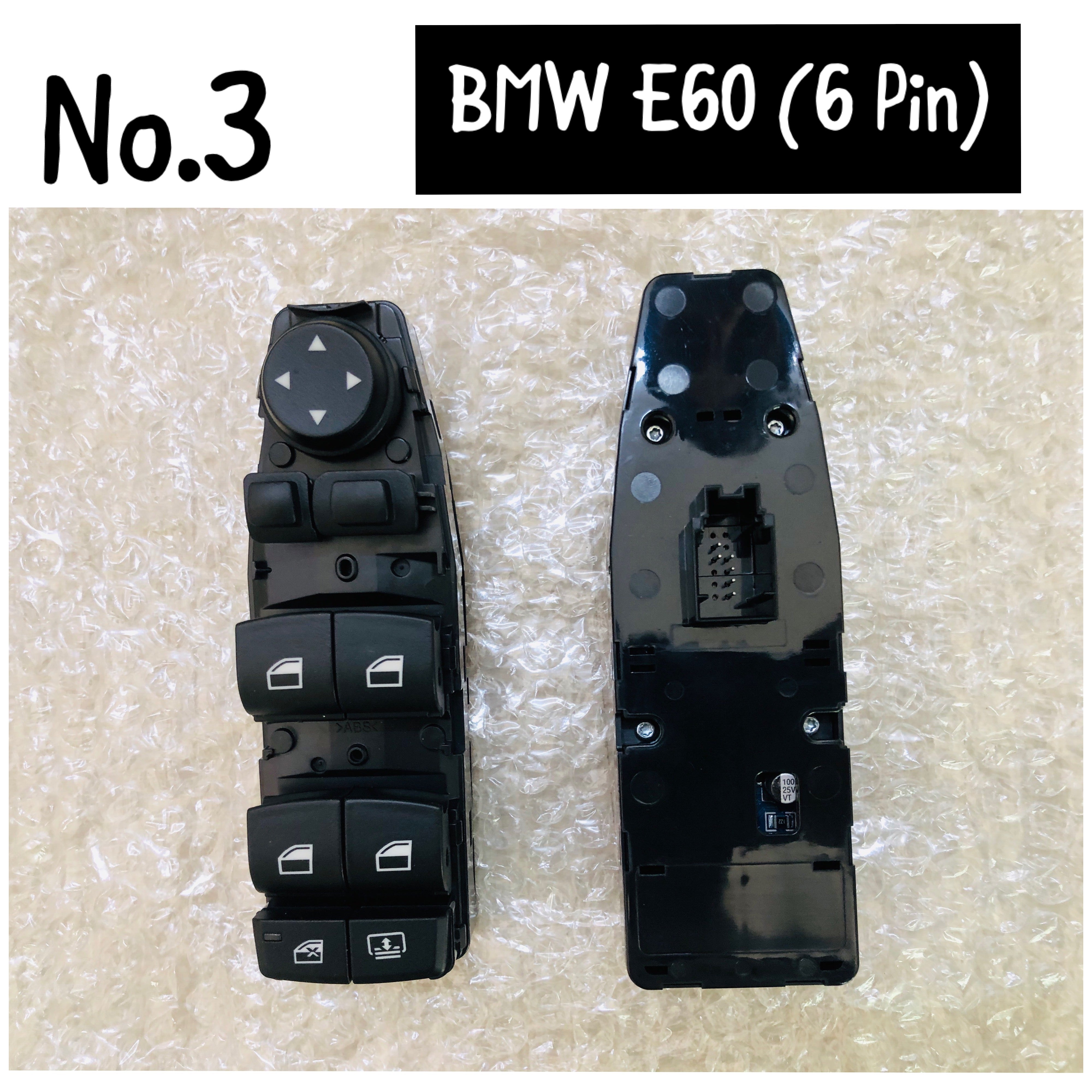 BMW 5 Series E60 P.W Switch Black 6-pin 61319241915 Tag-SW-03