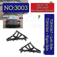Rear Bumper Bracket Left T2H4367 & Right T2H4366 Compatible With Jaguar XF (2016-2020) Tag No.3003