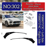 Headlight Ring Set Left 95B807173C 1E0 & Right 95B807174C 1E0 Compatible With Porsche Macan (2018-2021) Tag No.302