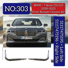 Front Bumper Chrome Left 51117475196 & Right 51117475195 Compatible With BMW 7 SERIES G12 LCI (2020-2022) Tag No.303