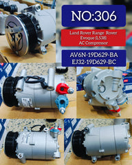 AC Compressor AV6N19D629BA & EJ3219D629BC & LR027788 & LR030867 & LR039622 & LR041117 & LR056300 Compatible With LAND ROVER & RANGE ROVER EVOQUE (L538) Tag.306