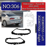 Rear Exaust Pipe Bracket Left 3GD807055 Right 3GD807056 Compatible With Volkswagen PASSAT B8 (362) Tag No.306