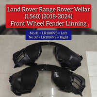 Front Wheel Fender Linning Left LR108973 Compatible With Land Rover Range Rover Velar - L560 (2018-2024) Tag No.31