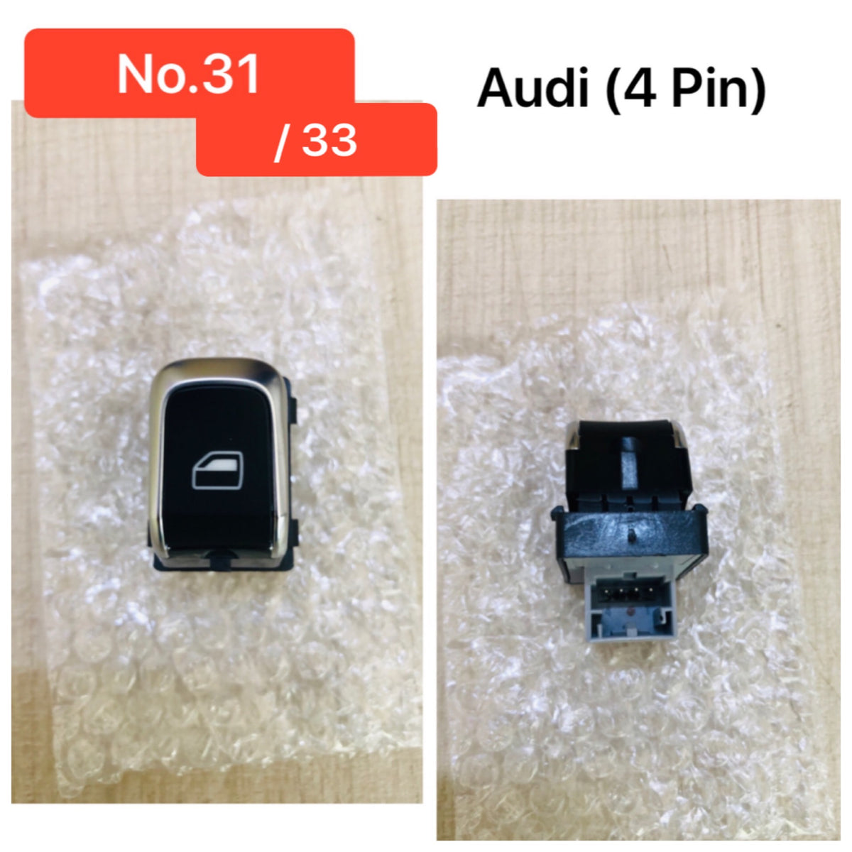Single Driver Side Electric Power Window Control Switch 8K0959855 8K0959855A 8K0959855V10  Compatible With AUDI R8 (422, 423) & R8 Spyder (427, 429) & TT (8J3) Tag No. 31/33