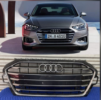 Show Gril Compatible With  Audi A4 B9 Facelift(2020-23) Shiny Black Chrome Tag 31