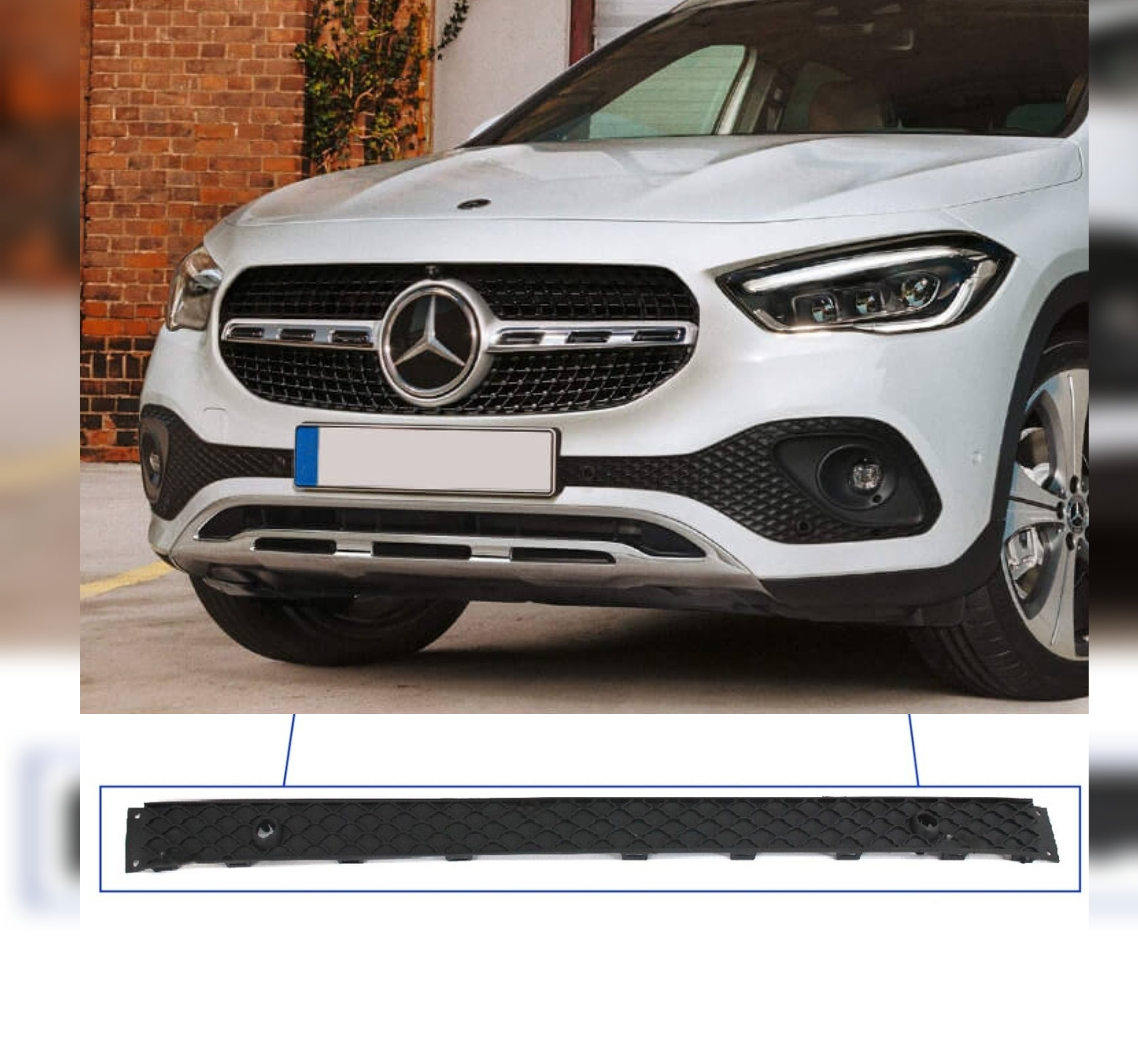 Front Bumper Upper Grill A2478851504 Compatible With Mercedes Benz 247 GLA (2020-2024) Tag No.310