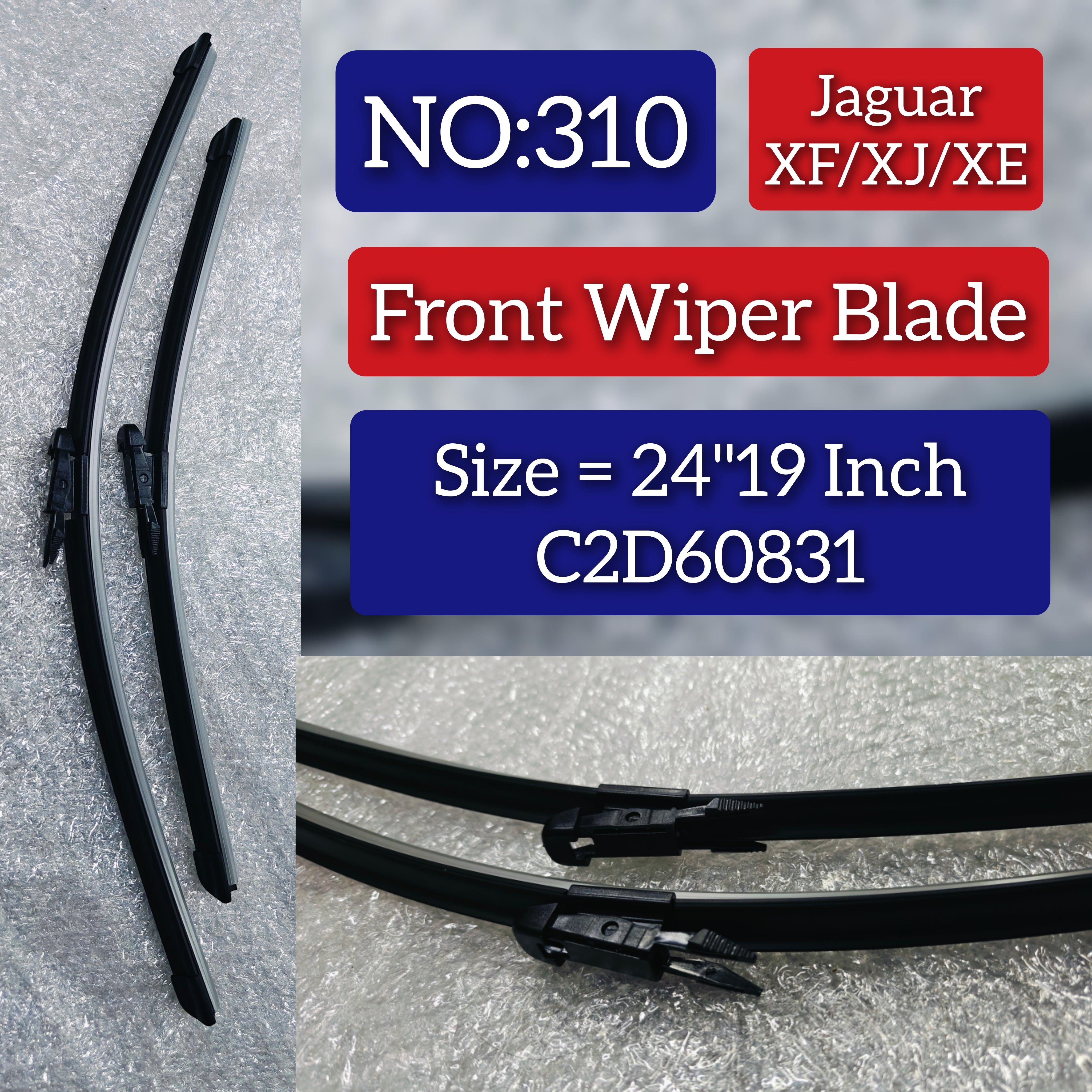 Front Wiper Blade Set (24'19 Inch) C2D60831 Compatible with JAGUAR XJ XF XE Tag No.310