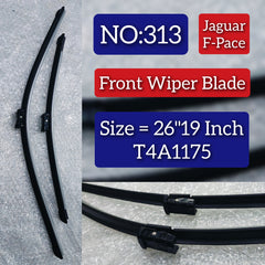 Front Wiper Blade Set (26'19 Inch) T4A1175 Compatible with  JAGUAR F Pace Tag No.313
