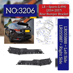 Rear Bumper Bracket Right LR055887 & Left LR055888 Compatible With Land Rover Range Rover Sport - L494 (2014-2017) Tag No.3206