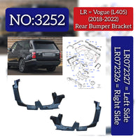Rear Bumper Bracket Right LR072326 & Left LR072327 Compatible With Land Rover Range Rover Vogue - L405 (2018-2022) Tag No.3252