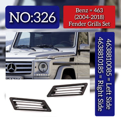 Fender Grill Left 4638810085 & Right 4638810185 Compatible With Mercedes Benz (W463) G-Series (2004-2018) Tag No.326