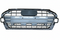 Show Grill Compatible With  Audi A4 B9 Facelift(2020-23) Shiny Grey Chrome  Tag 32