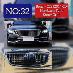 GTR Silver Chrome Show Grill Compatible With Mercedes Benz S-Class W222  (2014-2020) Tag 71