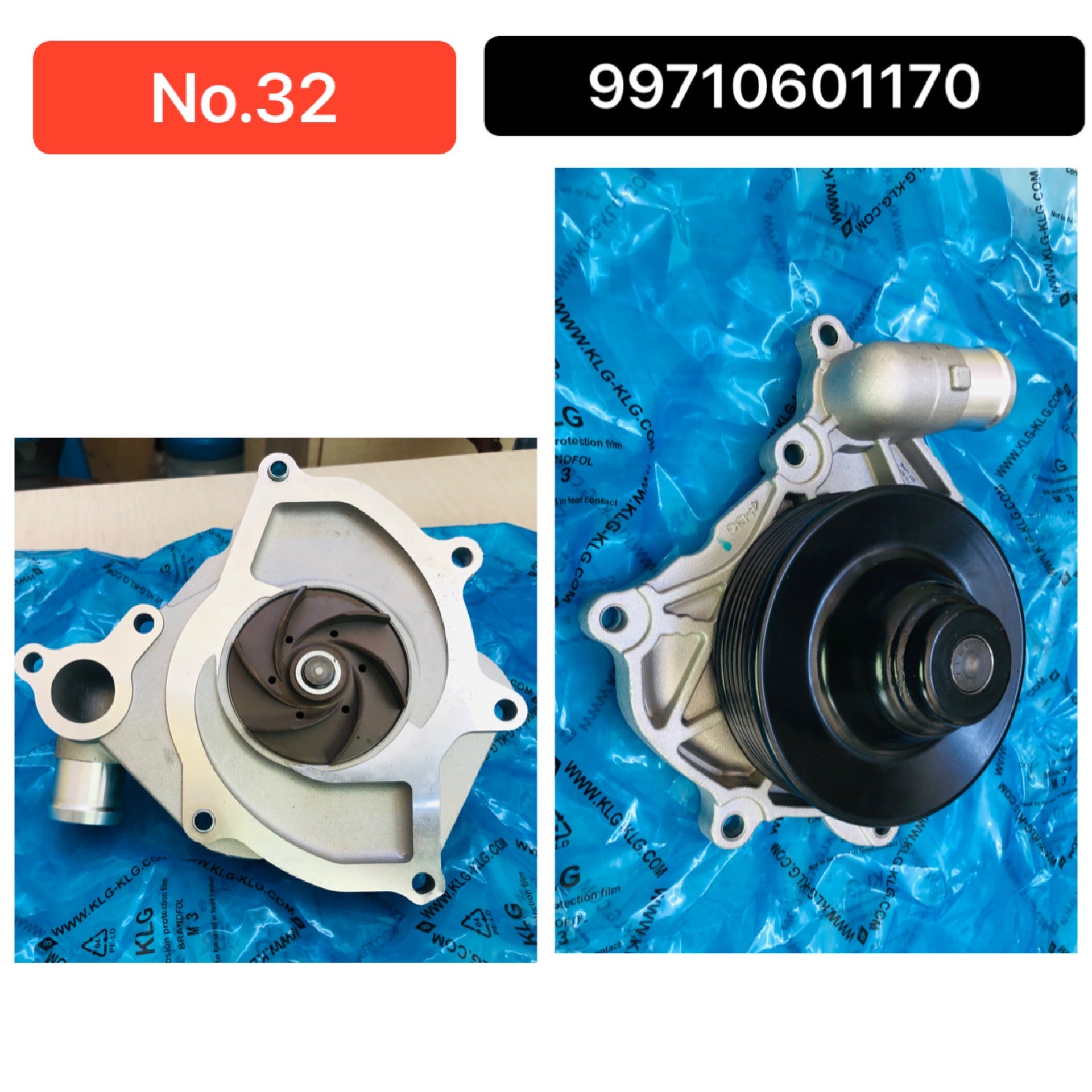 Water Pump 99710601170 Compatible With PORSCHE 911 (997) Tag No.32