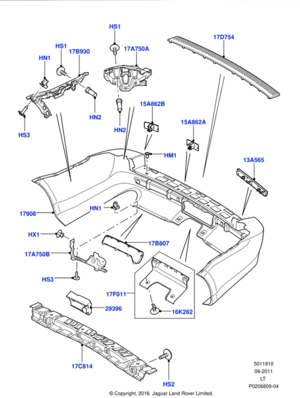 Rear Bumper Bracket Right LR015110 & Left LR015111 Compatible With Land Rover Range Rover Vogue - L322 (2009-2012) Tag No.3303