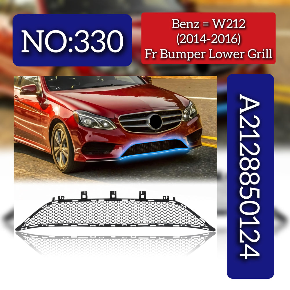 Front Bumper Lower Grill 2218850322 Compatible With Mercedes Benz W212 (2014-2016) Tag No.330
