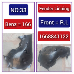 Rear Left Fender Liner 1668841122 Compatible With MERCEDES-BENZ GLE W166 Tag-FEM-33