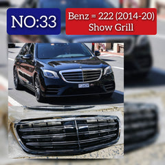 Classic Siver Chrome Show Grill   Compatible With    Mercedes Benz S-Class W222 (2013-2019) Tag 33