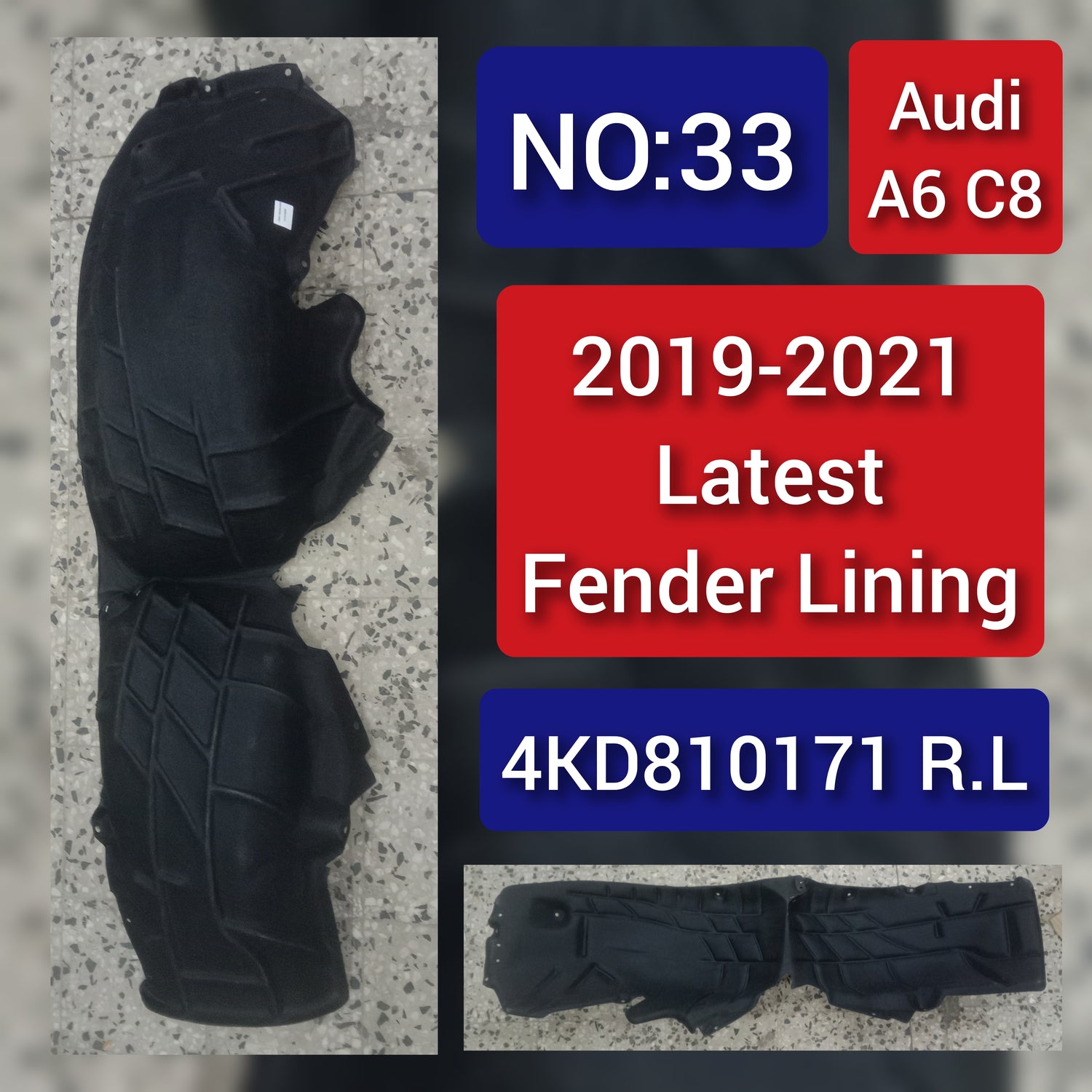 Rear Left Fender Liner 4KD810171 Compatible With AUDI A6 C8 4K Tag-FEA-33