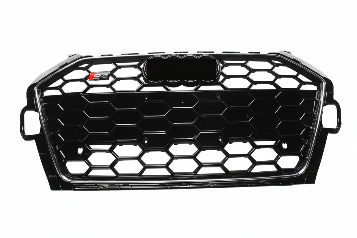 Show Grill  Compatible With Audi A4 B9 Facelift(2020-23) RS4 Black Chrome Tag 34