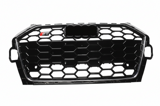 Show Grill  Compatible With Audi A4 B9 Facelift(2020-23) RS4 Black Chrome Tag 34