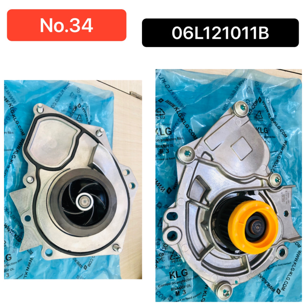 Water Pump WP6122 06L121011B Compatible With AUDI Q7 (4MB, 4MG, 4MQ), A6 C7 (4G2, 4GC) | A6 / S6, A3 Limousine (8VS, 8VM) | A3 / S3 (CONTINENTAL) Tag No.34