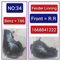Rear Right Fender Liner 1668841222 A1668841222 Compatible With MERCEDES-BENZ GLE W166 Tag-FEM-34