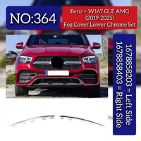 Fog Lamp Cover Lower Chrome Set Left 1678858203 & Right 1678858403 Compatible With Mercedes Benz W167 GLE (2019-24) Tag No.364