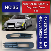 Fog Lamp Cover Compatible With AUDI A6 C6 2009-2015 Fog Lamp Cover Left 4F0807681N & Right 4F0807682N 4F0807681N01C Tag-FC-36 Fog No.36 (2009-12)